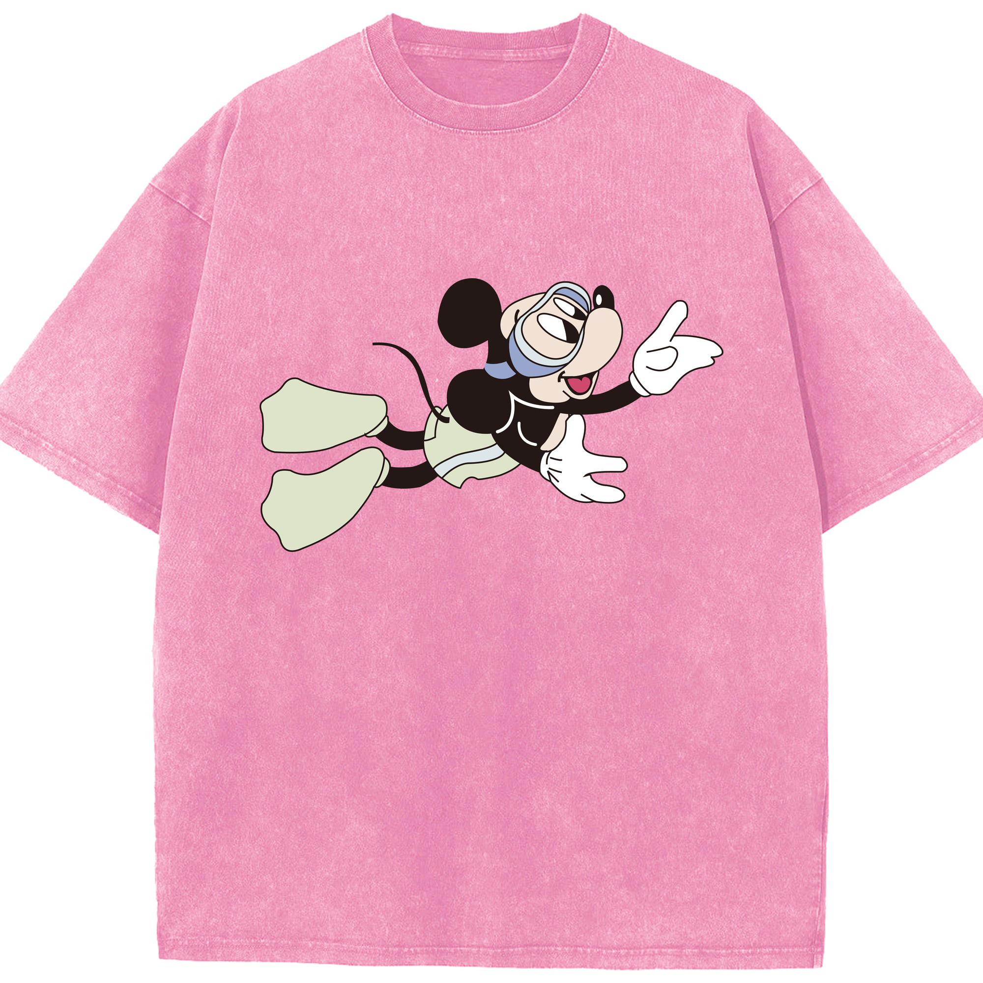 （画像用） ミッキーマウス Mickey Mouse 綿100% ヴィンテージ風 半袖Tシャツ（フロントプリント）